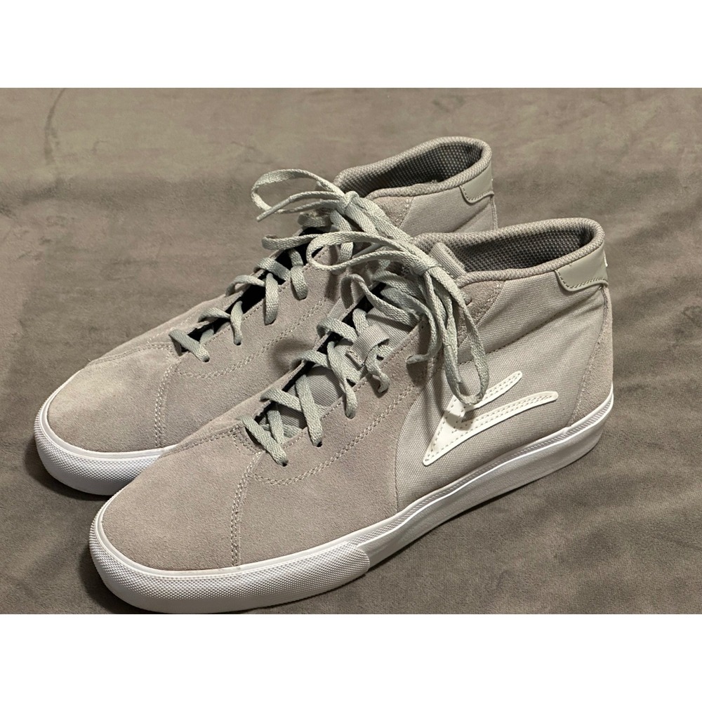 Lakai Stevie Perez Flaco Mid Grey Suede Canvas Skate Shoe Mid Top size 10 Men